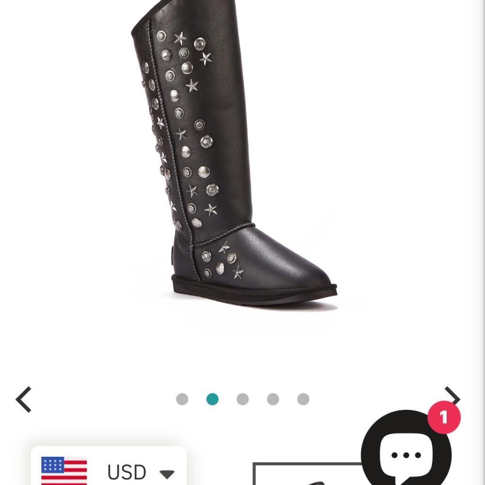 Australia Luxe Collective Black Combat Boots with Silver Accents